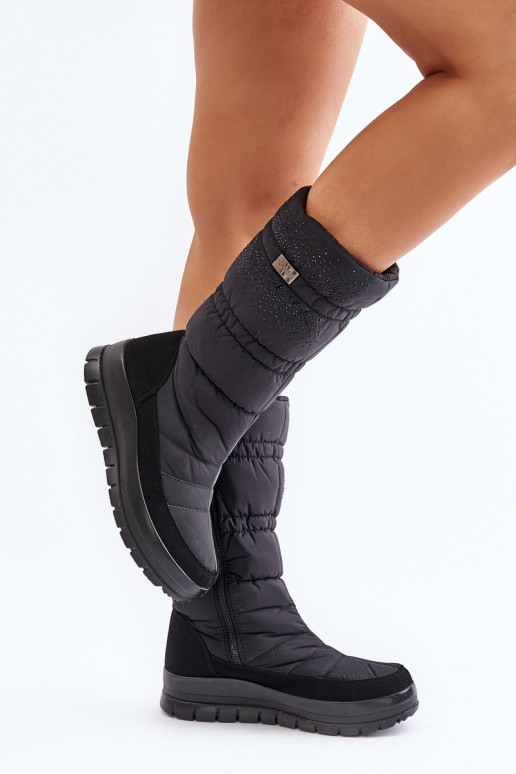 Dámske Snehule S Dekoráciou Progress PROGJ-24-147 čierna