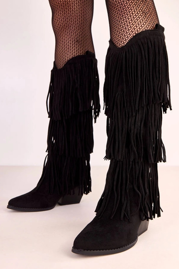 Čierne kovbojské topánky s...