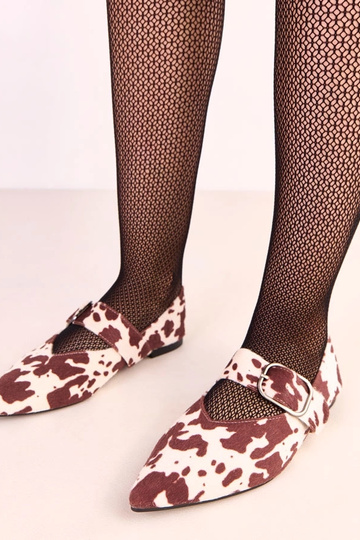 Hnedé baleríny s kravskými...