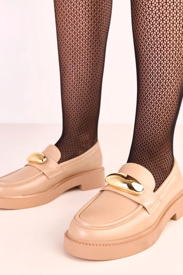 Pieskové mokasíny so zlatou...