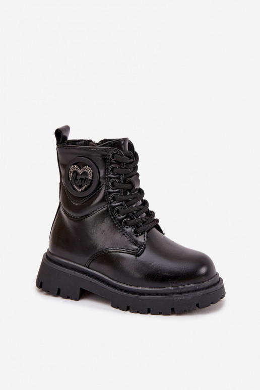 Čižmy deti zahriať sa s kožušinou vo vnútri s ozdobami LOVE čierna Rosaira Čižmy deti zahriať sa s kožušinou vo vnútri s ozdobami LOVE čierna Rosaira