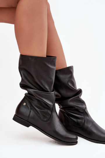 Dámske Kožené čižmy Máciejka 05057-20 čierna