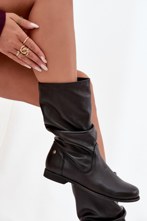 Dámske Kožené čižmy Máciejka 05057-20 čierna