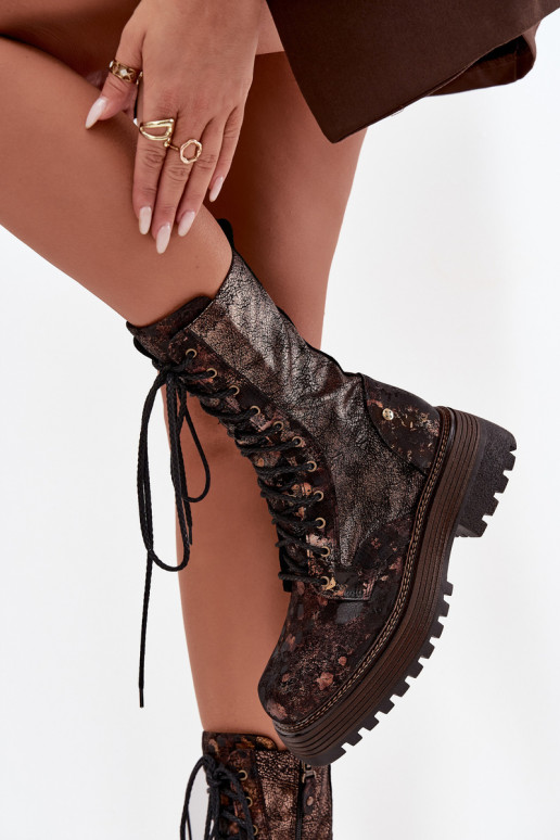 Dámske čižmy vysoké jazdecké čižmy Máciejka 06203-32 hnedá-zlatej farby Dámske čižmy vysoké jazdecké čižmy Máciejka 06203-32 hnedá-zlatej farby