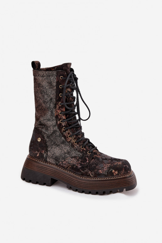 Dámske čižmy vysoké jazdecké čižmy Máciejka 06203-32 hnedá-zlatej farby Dámske čižmy vysoké jazdecké čižmy Máciejka 06203-32 hnedá-zlatej farby