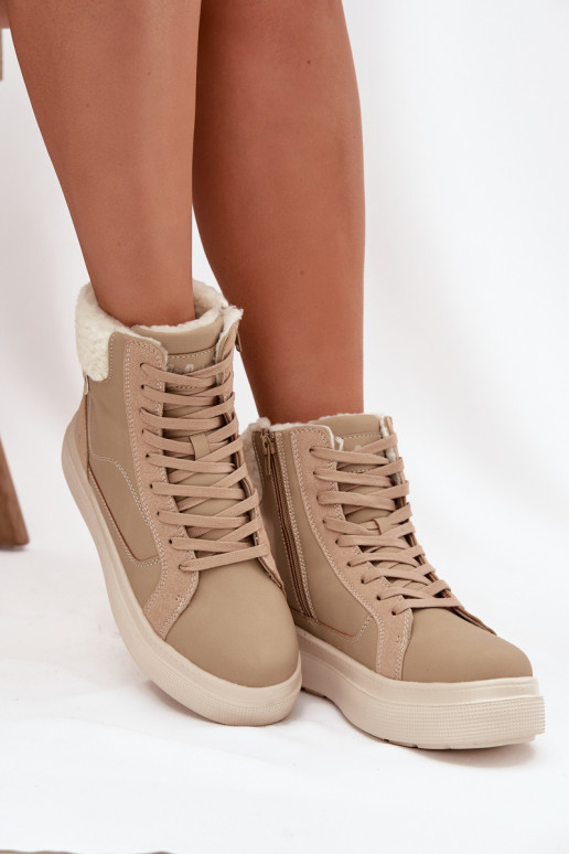 Zimné čižmy Dámske s otepľovaním Lee Cooper LCJ-25-01-3736 béžová Zimné čižmy Dámske s otepľovaním Lee Cooper LCJ-25-01-3736 béžová