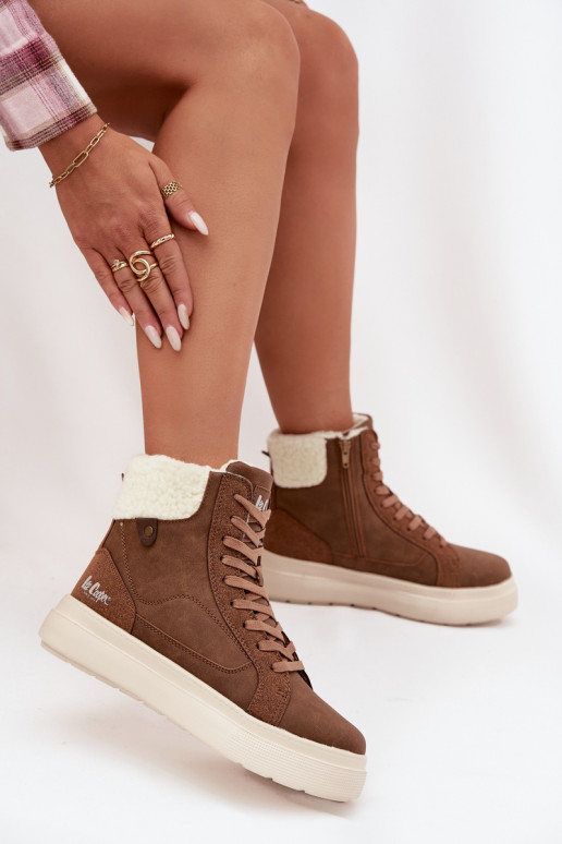 Zimné čižmy Dámske s otepľovaním Lee Cooper LCJ-25-01-3735 Hnedá farba