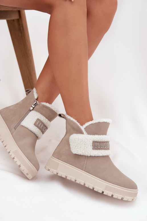 Snehule Dámske čižmyZapnutéturalnego zo semišuu s otepľovaním Lee Cooper LCJ-25-01-3739 sivá Snehule Dámske čižmyZapnutéturalnego zo semišuu s otepľovaním Lee Cooper LCJ-25-01-3739 sivá