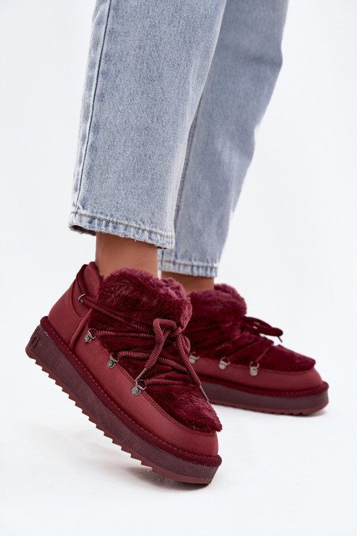 Nízka Snehule s platformou s kožušinou D.Franklin DFSH370011 bordová Nízka Snehule s platformou s kožušinou D.Franklin DFSH370011 bordová