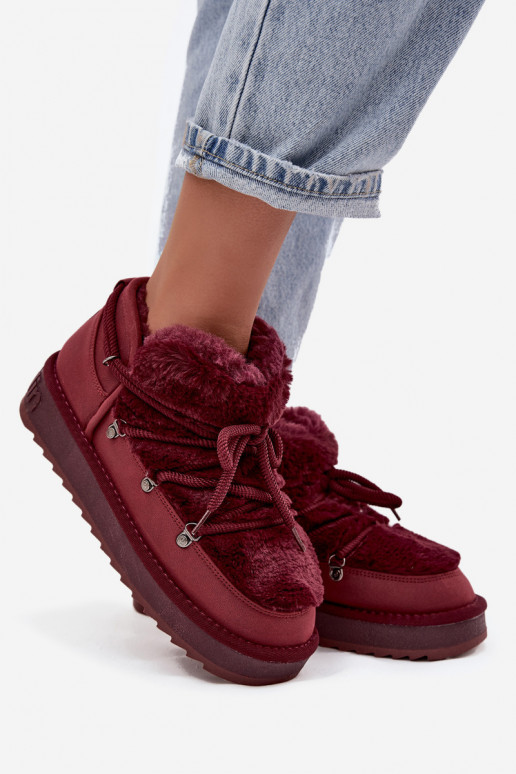 Nízka Snehule s platformou s kožušinou D.Franklin DFSH370011 bordová Nízka Snehule s platformou s kožušinou D.Franklin DFSH370011 bordová