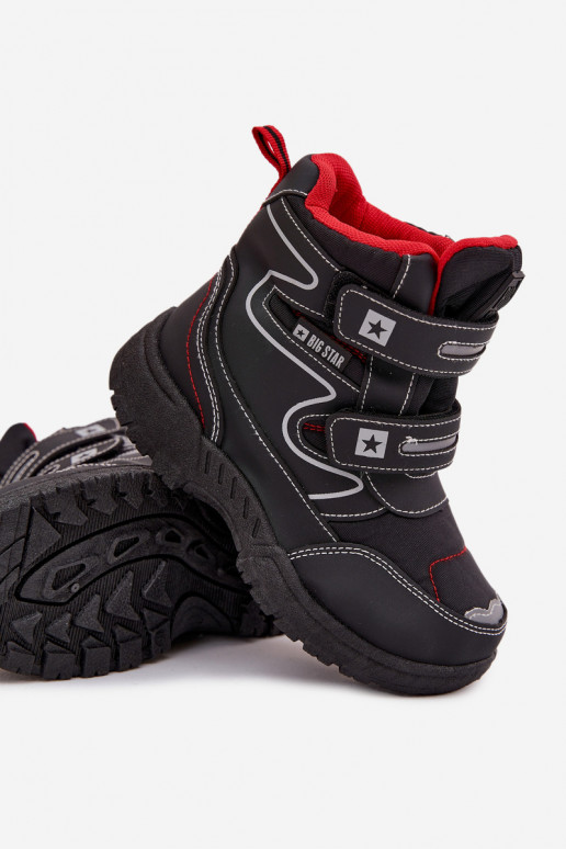 Zateplené detské snehové topánky "Big Star" OO374049 čierne