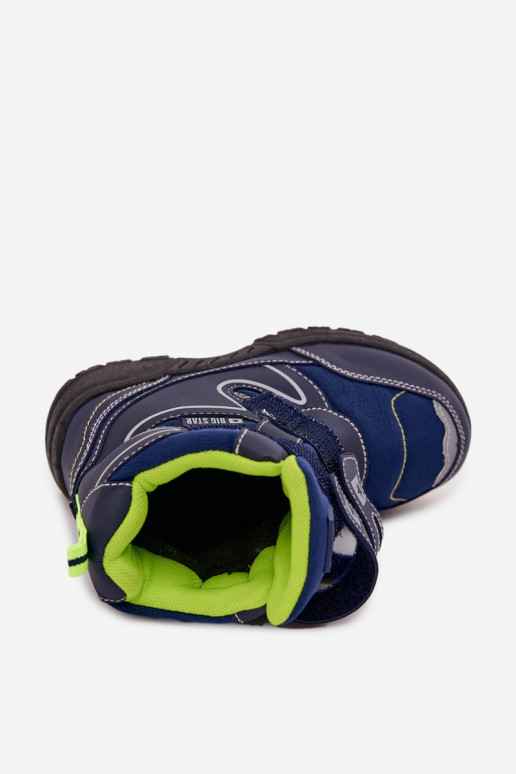 Zateplené detské snehové topánky "Big Star" OO374048 tmavomodré