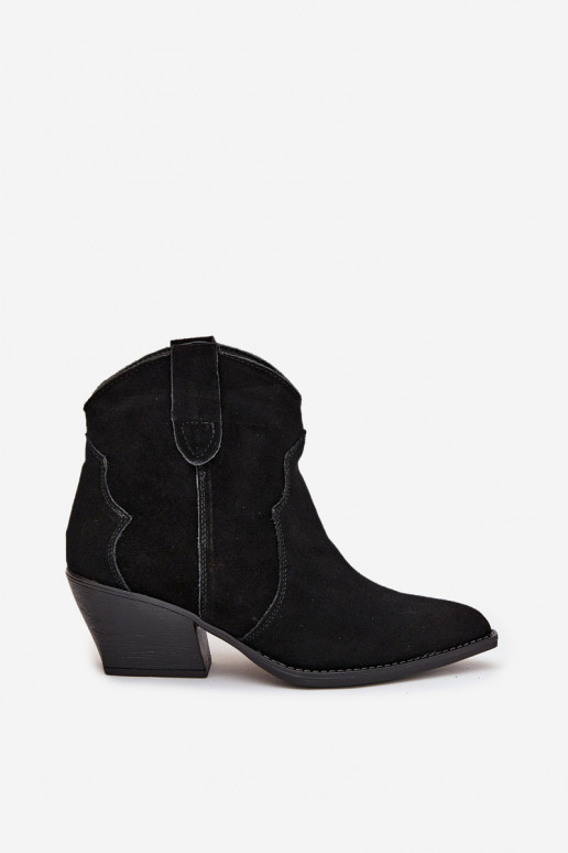 Trvalý model čižmy v kovbojskom štýle DámskeZapnutéturalnego zo semišuu čierna Beretta