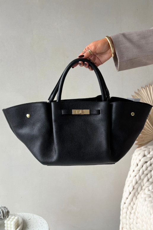 KabelkaZapnutéturalnej Skóry čierna Fiorenza