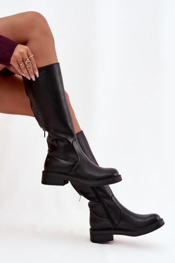 Kožené Teplé čižmy Máciejka A7164-01 čierna