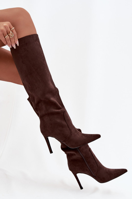 zahriať sa dámske čižmy s tenkými podpätkamiz eko semišuu CzekoladoIne Rosavine zahriať sa dámske čižmy s tenkými podpätkamiz eko semišuu CzekoladoIne Rosavine