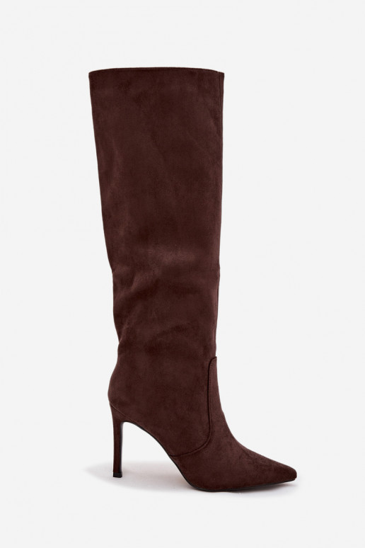 zahriať sa dámske čižmy s tenkými podpätkamiz eko semišuu CzekoladoIne Rosavine zahriať sa dámske čižmy s tenkými podpätkamiz eko semišuu CzekoladoIne Rosavine