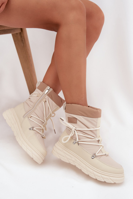 Snehule Dámske Zapnuté Hrad Lee Cooper LCJ-25-44-3931 béžová