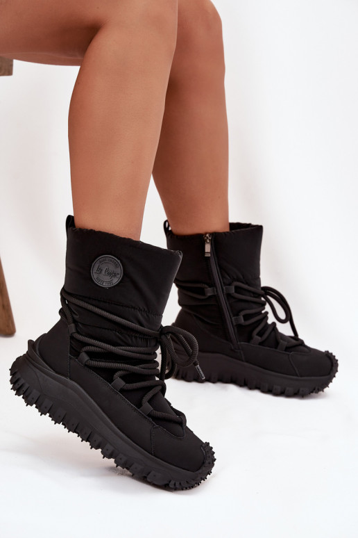 Kožené Snehule s platformou Lee Cooper LCJ-25-12-3660 čierna