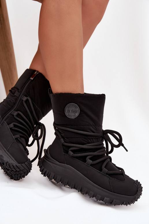 Kožené Snehule s platformou Lee Cooper LCJ-25-12-3660 čierna