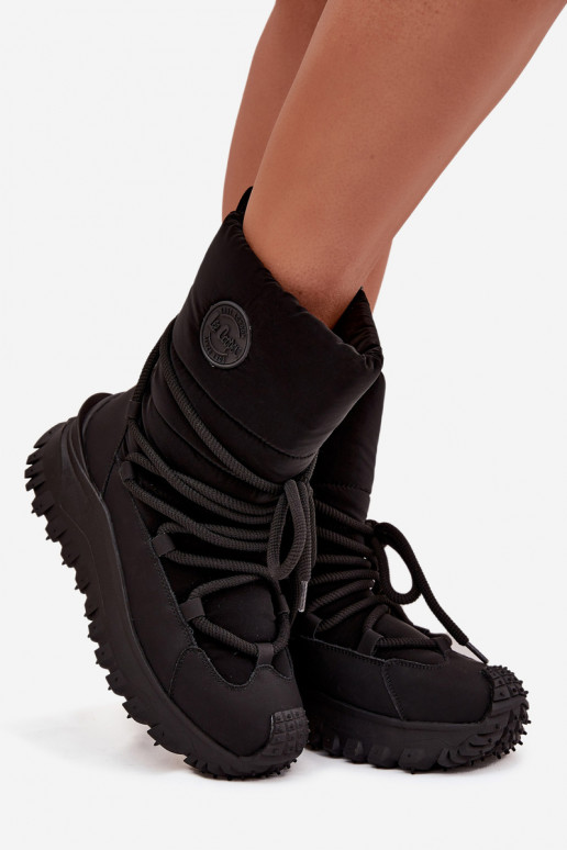 Kožené Snehule s platformou Lee Cooper LCJ-25-12-3660 čierna Kožené Snehule s platformou Lee Cooper LCJ-25-12-3660 čierna