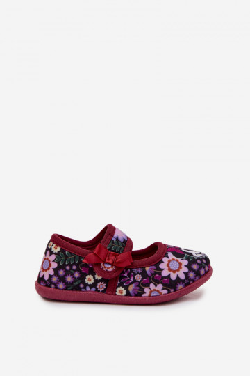 Dievčenské šľapky-baletky MINNIE MOUSE Nomi bordovej farby 2