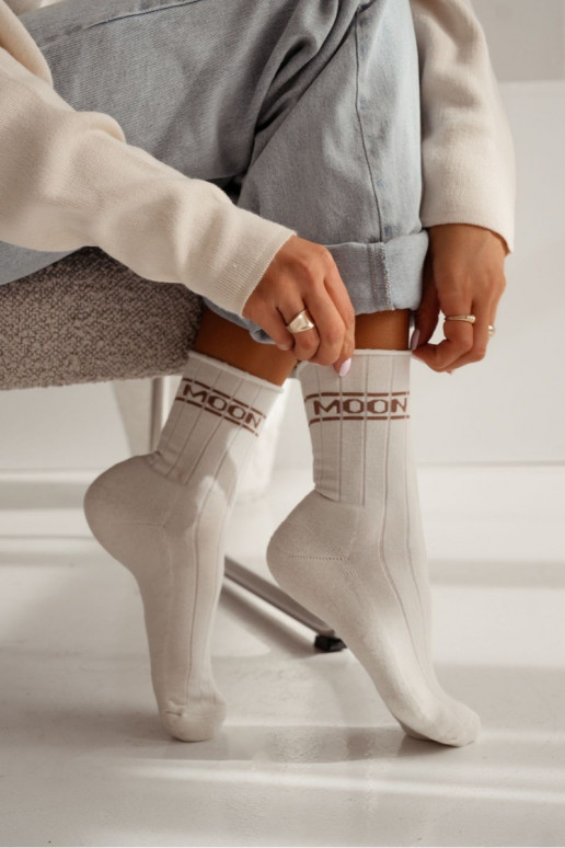 Ponožky Dámske Półfrotte UNIQUE Bez tlaku MOON slonovina