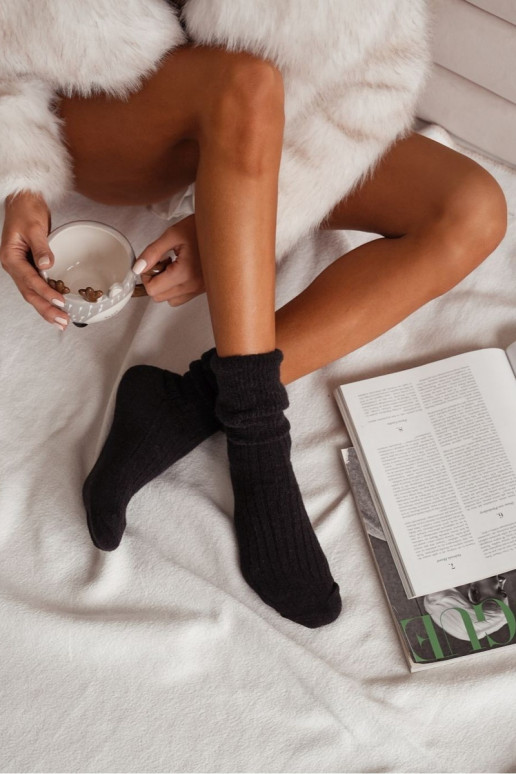 Ponožky Dámske INełniane Alpaka čierna Ponožky Dámske INełniane Alpaka čierna