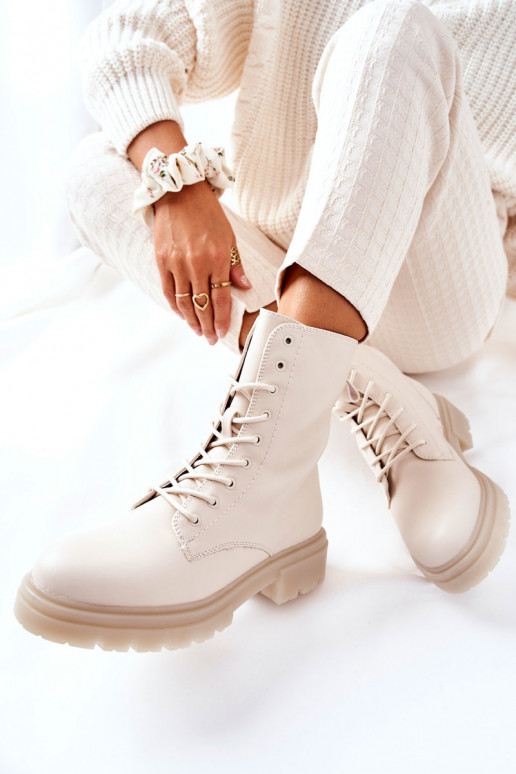 Vysoká Pracovné členkové topánky béžová Rozelle