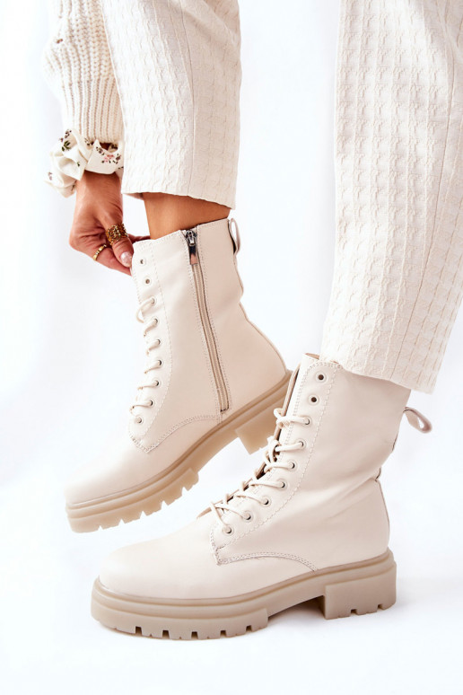 Vysoká Pracovné členkové topánky béžová Rozelle