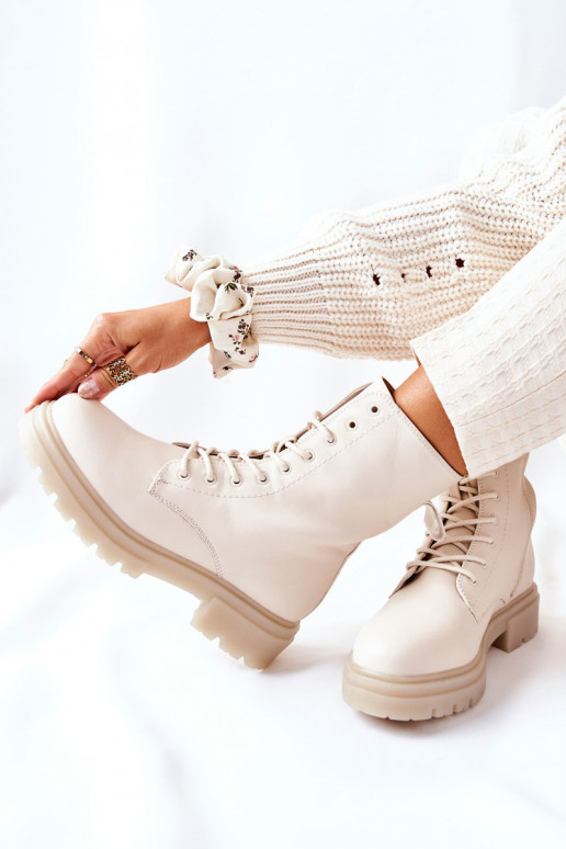 Vysoká Pracovné členkové topánky béžová Rozelle