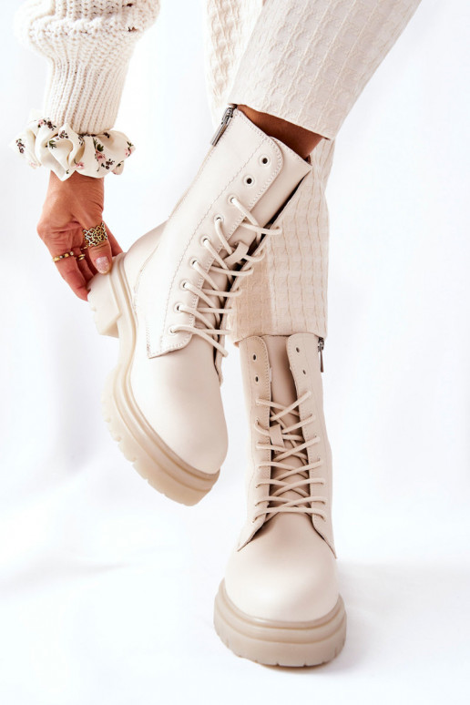 Vysoká Pracovné členkové topánky béžová Rozelle