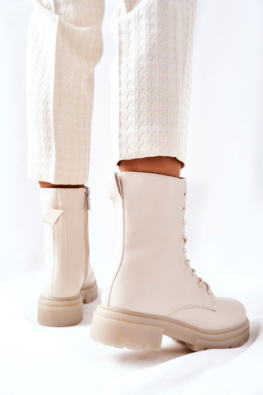 Vysoká Pracovné členkové topánky béžová Rozelle