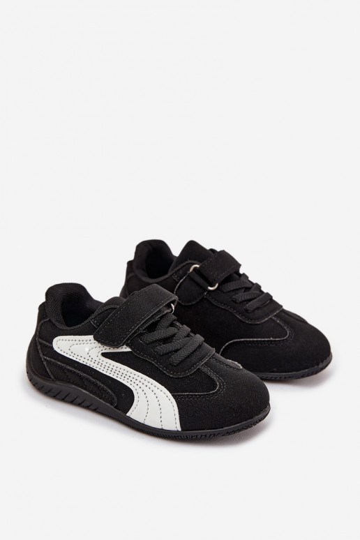 topánky Detské teniskys lepiacim zapínanímem Čierna a-biela farba Perrin