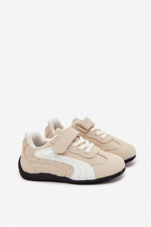 topánky Detské teniskys lepiacim zapínanímem béžová Perrin