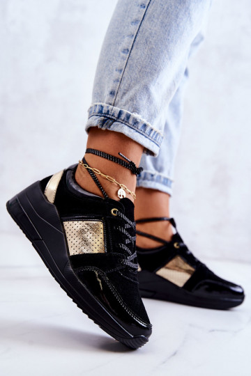 Dámske zo semišu tenisky Zapnuté INedge čierna Larson