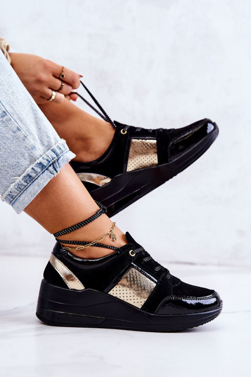 Dámske zo semišu tenisky Zapnuté INedge čierna Larson