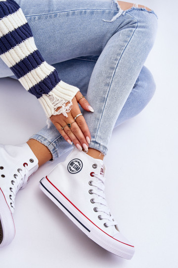 Dámske Klasický model ležérne topánky s čižmami Big Star T274026 biela farba