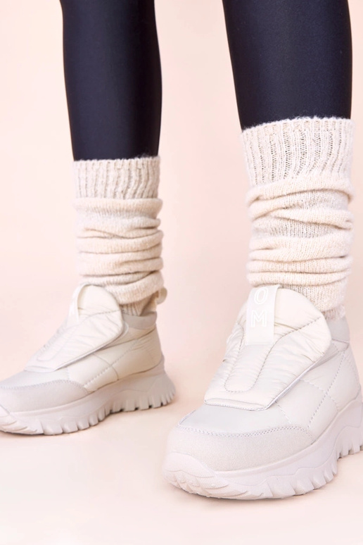 Šedé dámske snehové topánky na suchý...