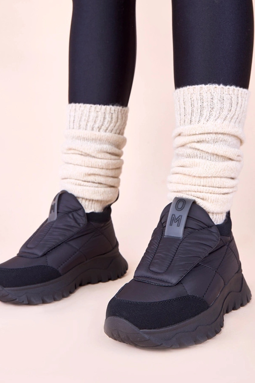 Čierne dámske snehové topánky na...