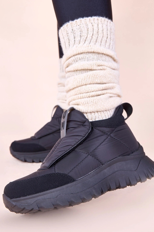 Čierne dámske snehové topánky na...