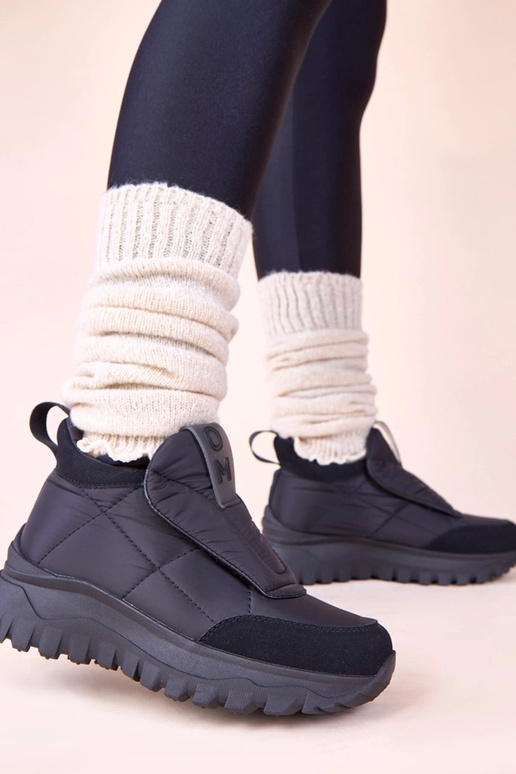 Čierne dámske snehové topánky na...