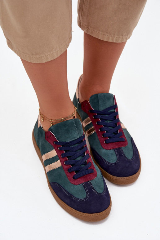 Zazoo N1068 zo semišu Nízka Tenisky model obuvi Dámske ButelkoIna Zieleń