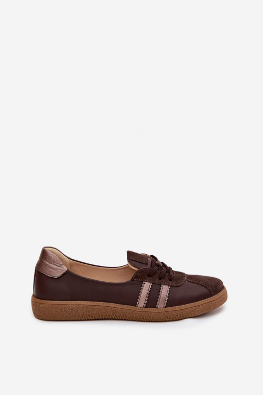 Kožené zo semišu topánky Dámske Typu Barefoot Zazoo N1341 CzekoladoIne