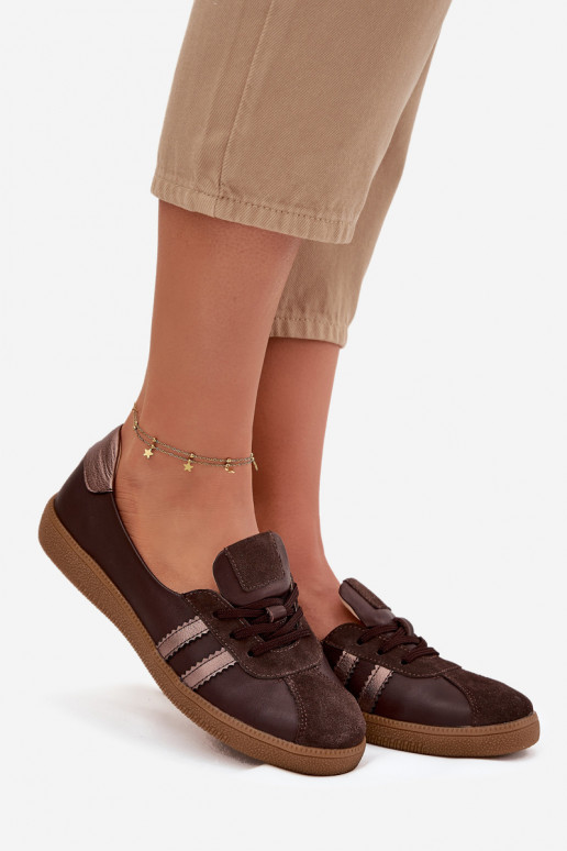 Kožené zo semišu topánky Dámske Typu Barefoot Zazoo N1341 CzekoladoIne