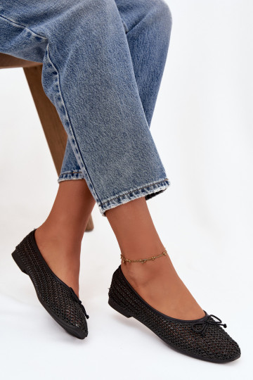 Balerínky S vrkočom I Kokardką čierna Belirra