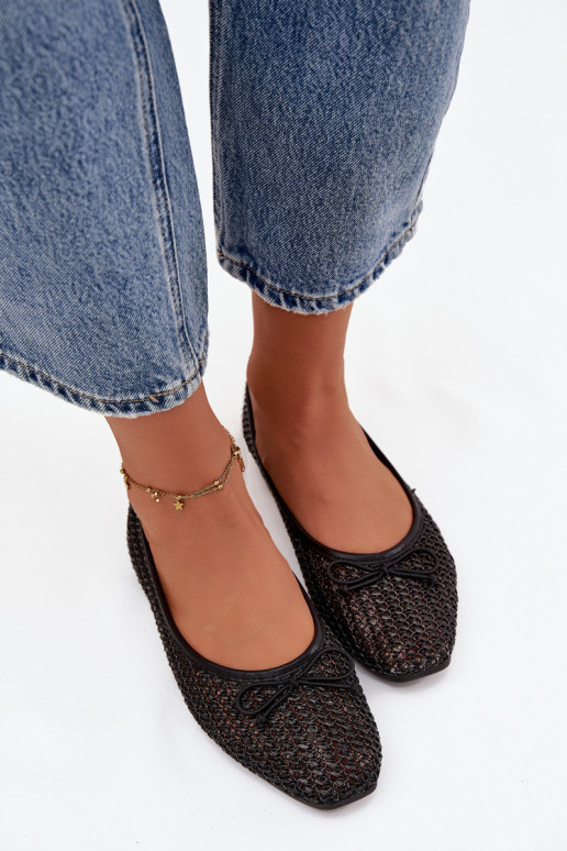 Balerínky S vrkočom I Kokardką čierna Belirra