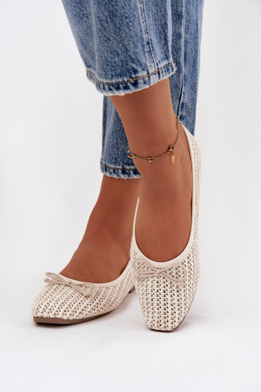 Balerínky S vrkočom I Kokardką slonovina Belirra