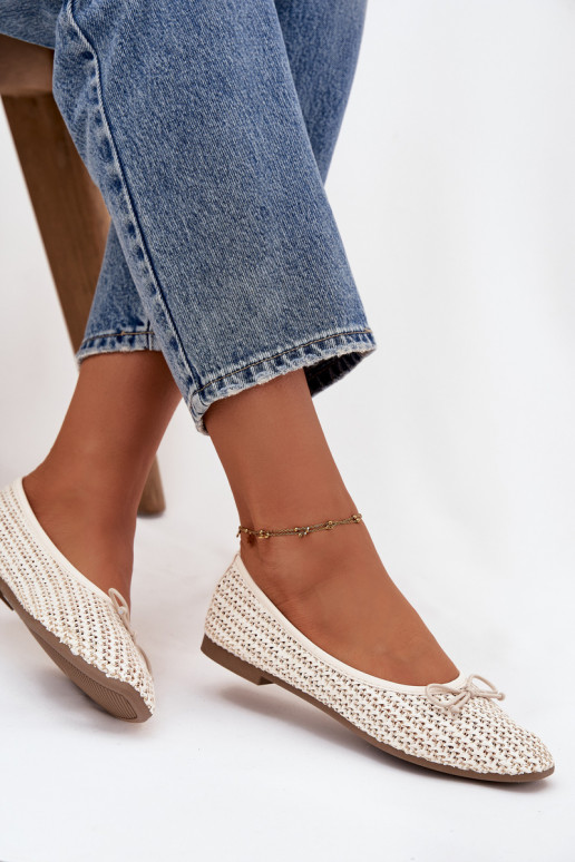 Balerínky S vrkočom I Kokardką slonovina Belirra