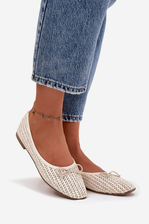 Balerínky S vrkočom I Kokardką slonovina Belirra